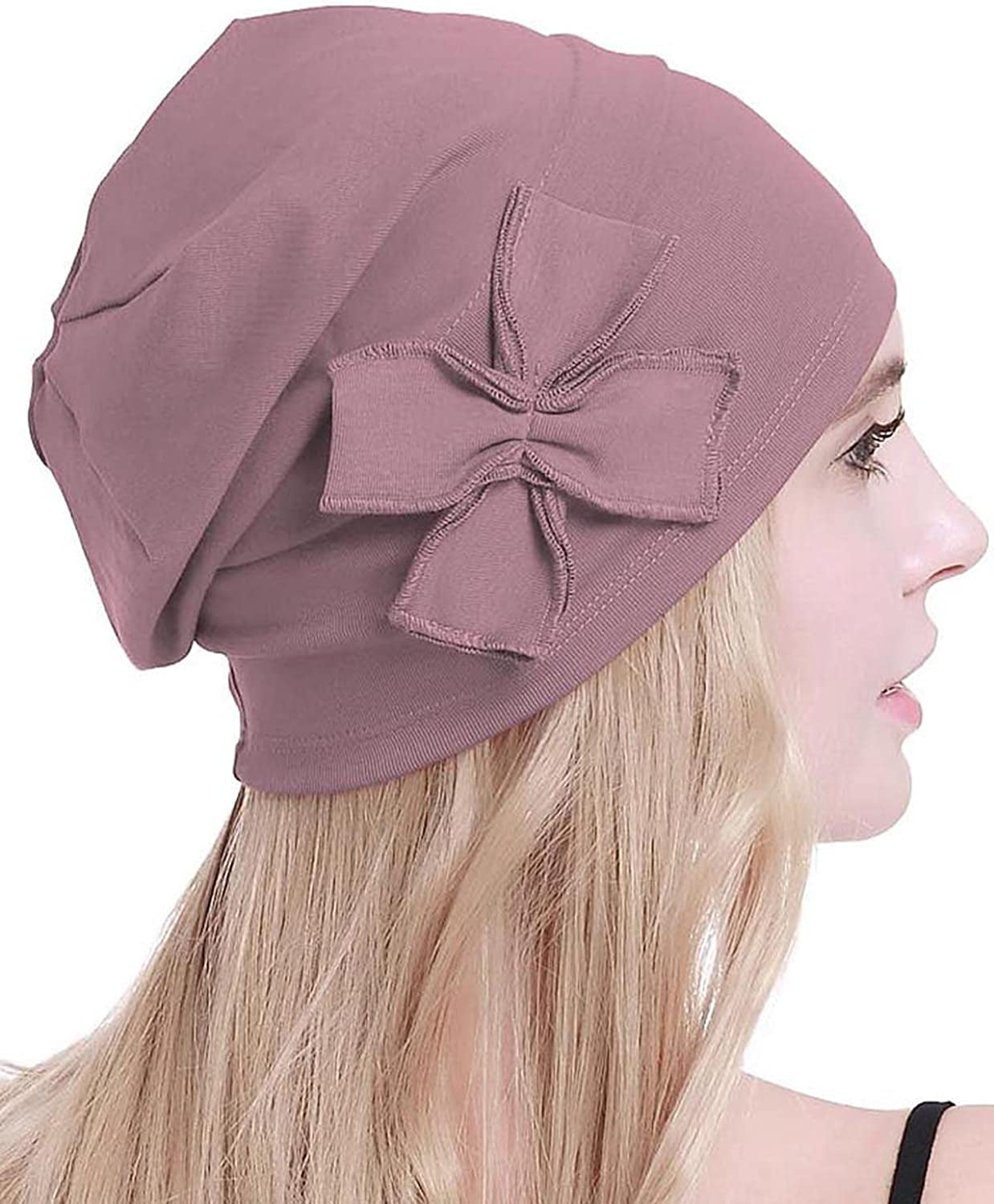 Osvyo Cotton Chemo Turbans Headwear Beanie Hat Cap for Women Cancer Patient Hairloss Apparel & Accessories > Clothing Accessories > Headwear osvyo Cotton Light Apricot Blush One Size 