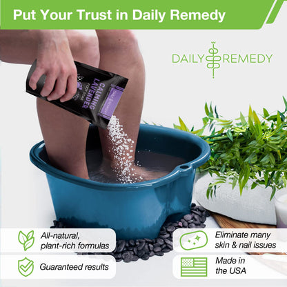 DAILY REMEDY Foot Soak Salts- Variety Pack of 4- Tea Tree Oil, Muscle Relief, Calming Lavender & Citrus Soak- for Foot Pain, Soreness, Athlete’S Foot, Odors, Calluses-Made in USA Health & Beauty > Personal Care > Foot Care DAILY REMEDY   