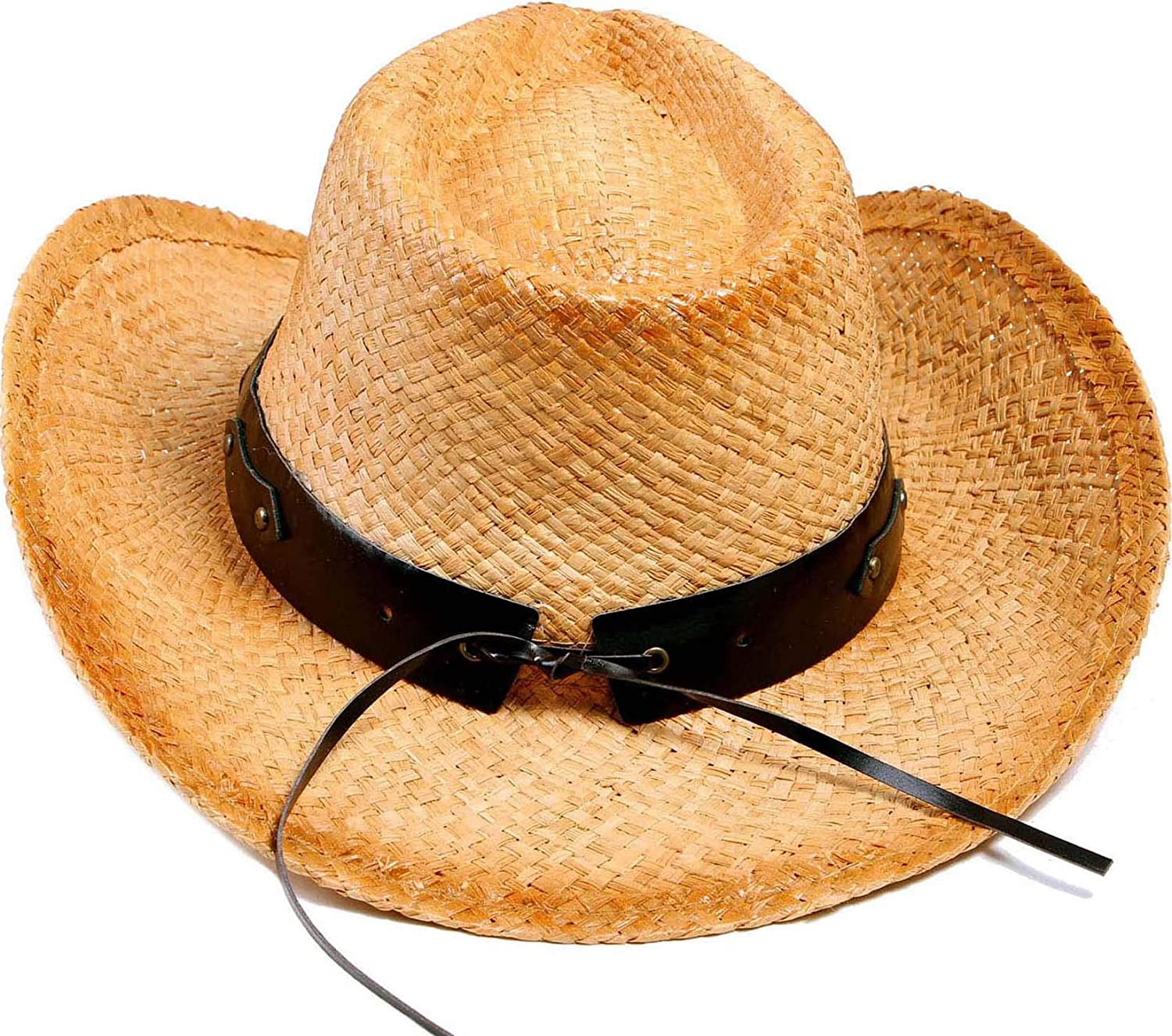 Livingston Men & Women'S Woven Straw Cowboy Hat W/Hat Band Apparel & Accessories > Clothing Accessories > Hats KYLIE MAX   