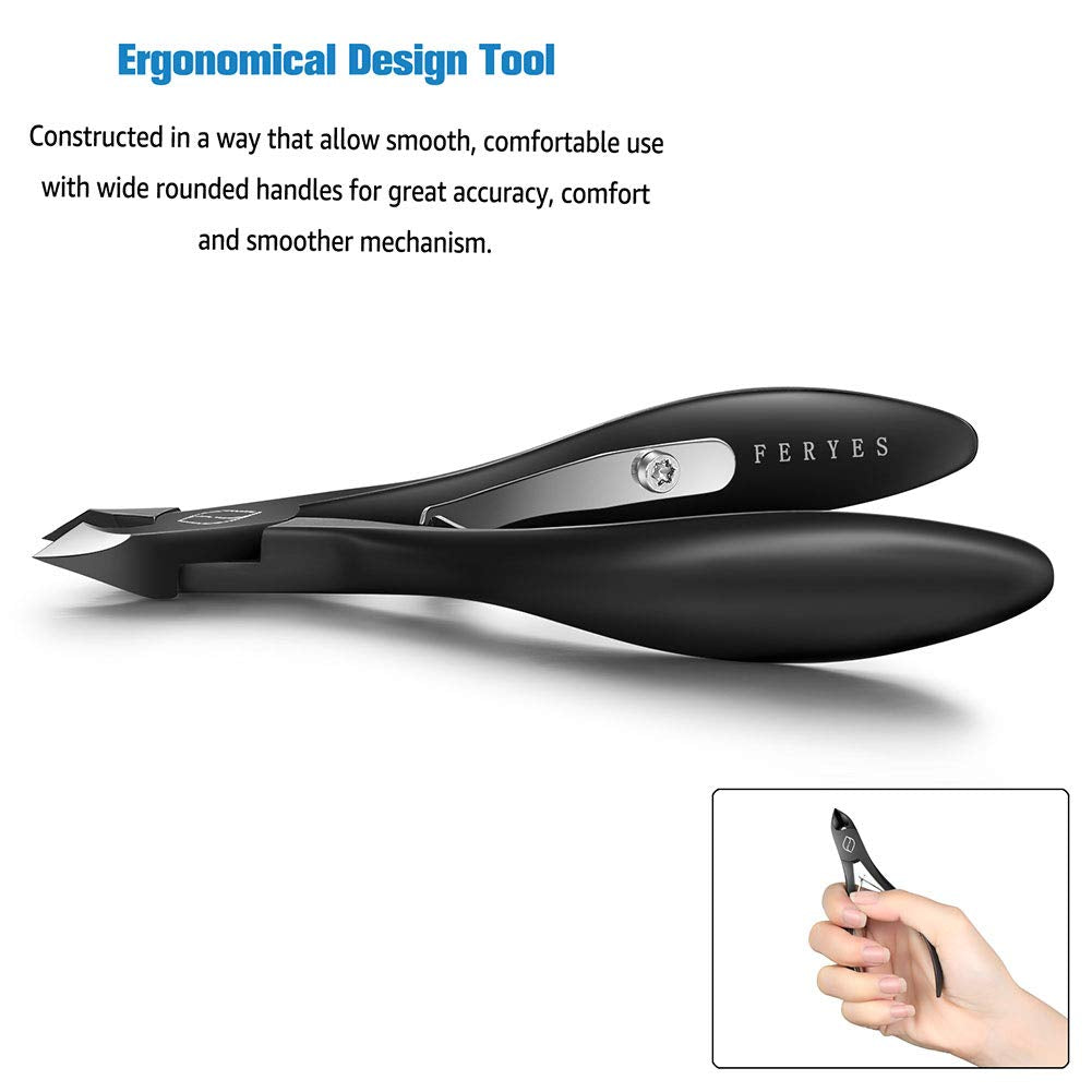 FERYES Cuticle Cutters 1/2 Jaw - Professional Stainless Steel Cuticle Clippers Nail Cuticle Remover Tool, Nail Dead Skin Clipper - BLACK Health & Beauty > Personal Care > Cosmetics > Cosmetic Tools > Nail Tools FERYES   