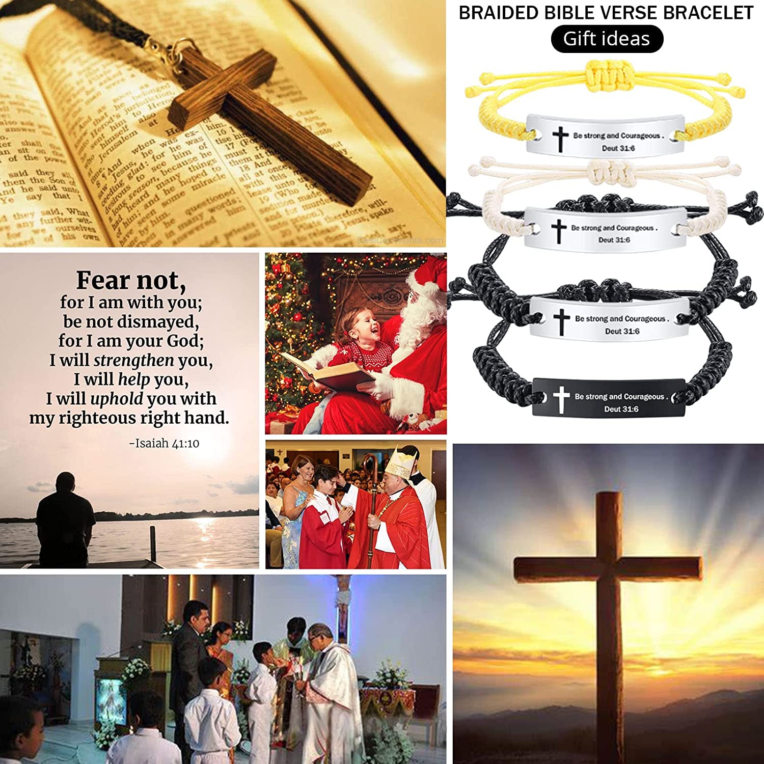 Personalized Unisex Religious Bible Verse Scripture Quotes Bracelet Faith Christian Adjustable Cord Stainless Steel Encourage Inspirational ID Bracelets for Men Women, Christmas Gift Customized Apparel & Accessories > Jewelry > Bracelets Mealguet   