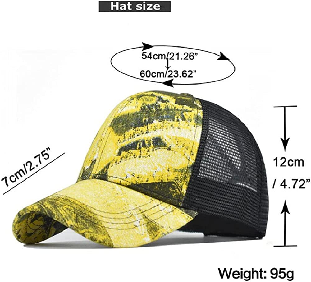 Tie Dye Ponytail Hole Baseball Cap for Women Men Adjustable Trucker Mesh Sun Hat Apparel & Accessories > Clothing Accessories > Hats MPARTIDO   