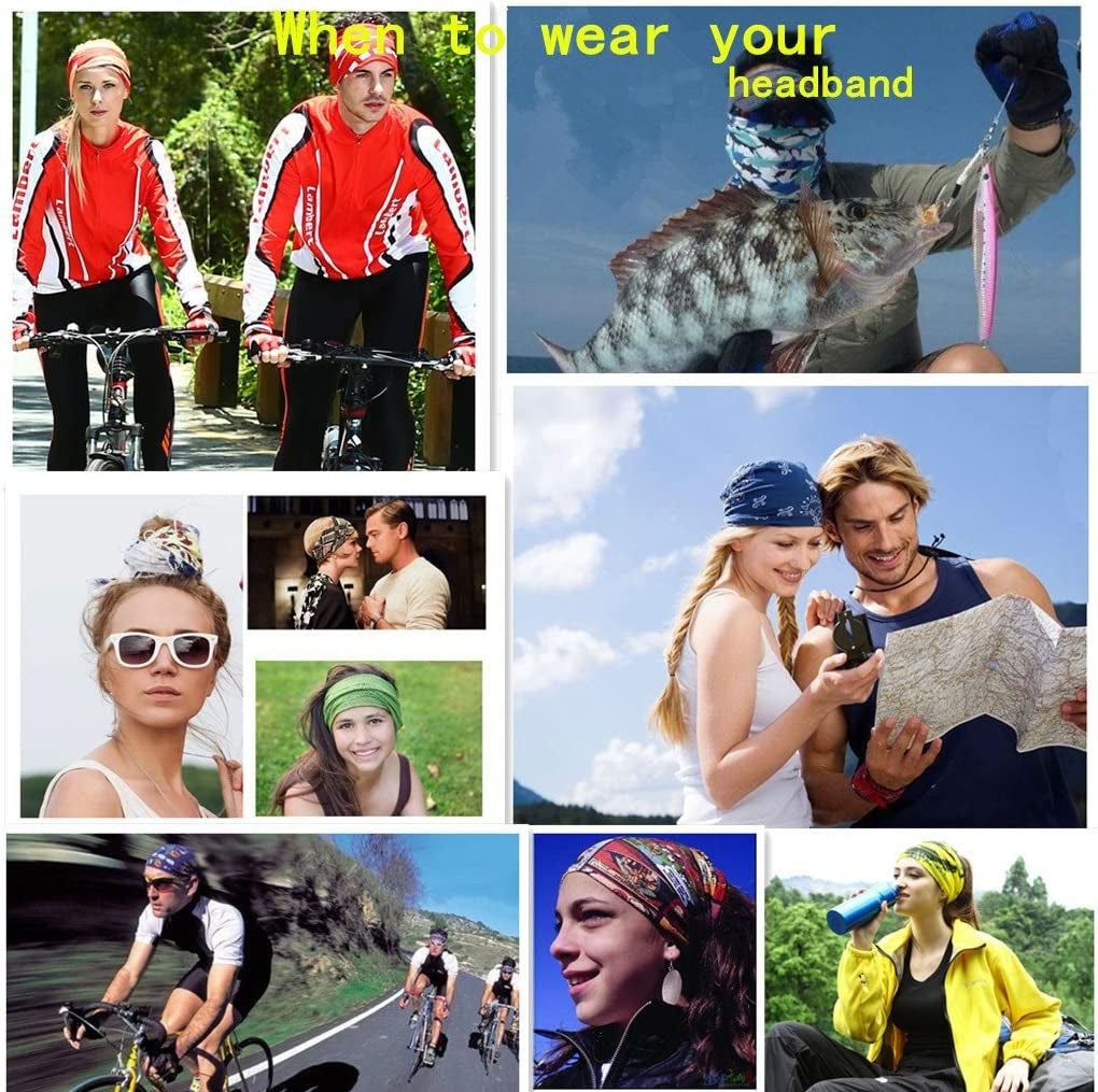 DEMIL 6PCS/8PCS/12PCS Seamless Headband Bandanas Headwear for Men&Women Scarf Apparel & Accessories > Clothing Accessories > Headwear Demil Sports   