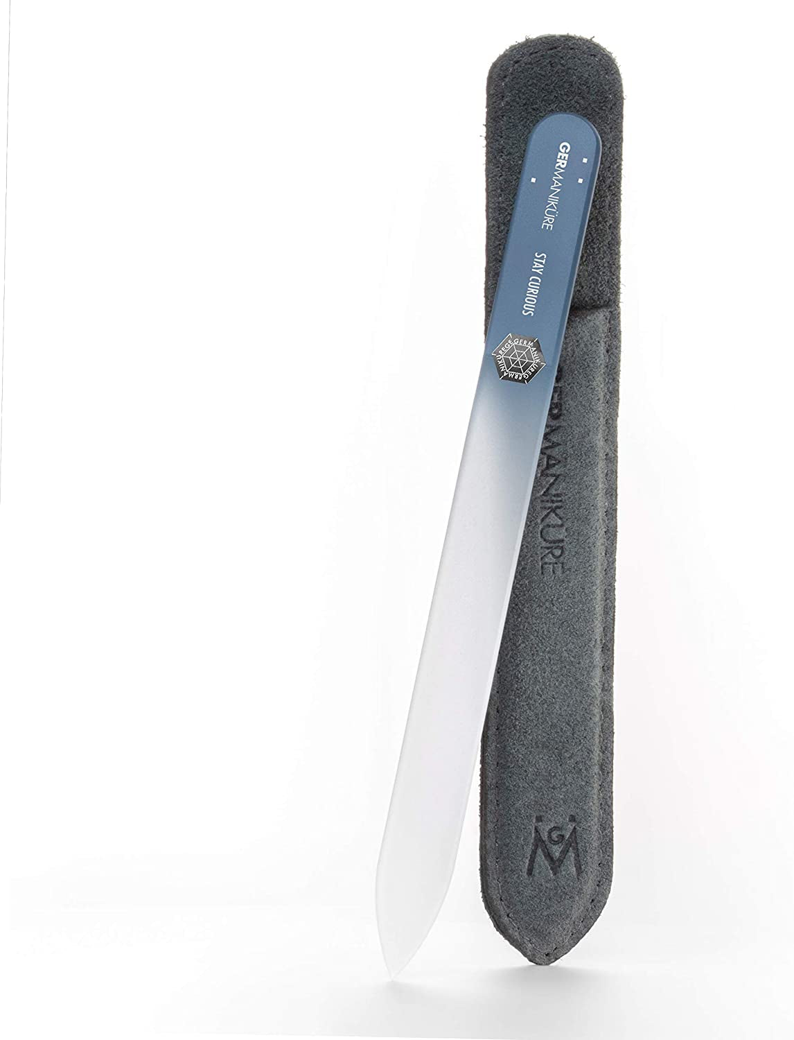 GERMANIKURE Mantra Glass Nail File in Suede Case, Ethically Made in Czech Republic - Professional Manicure & Pedicure Tools for Smooth Easy Shaping of Natural Fingernails Health & Beauty > Personal Care > Cosmetics > Cosmetic Tools > Nail Tools GERmanikure Stay Curious  