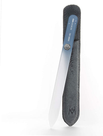 GERMANIKURE Mantra Glass Nail File in Suede Case, Ethically Made in Czech Republic - Professional Manicure & Pedicure Tools for Smooth Easy Shaping of Natural Fingernails Health & Beauty > Personal Care > Cosmetics > Cosmetic Tools > Nail Tools GERmanikure Stay Curious  