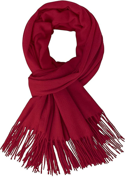 Century Star Women'S Fall Winter Scarf Classic Tassel Plaid Scarf Warm Tartan Wrap Shawl Apparel & Accessories > Clothing Accessories > Scarves & Shawls Century Star Wine Red One Size 
