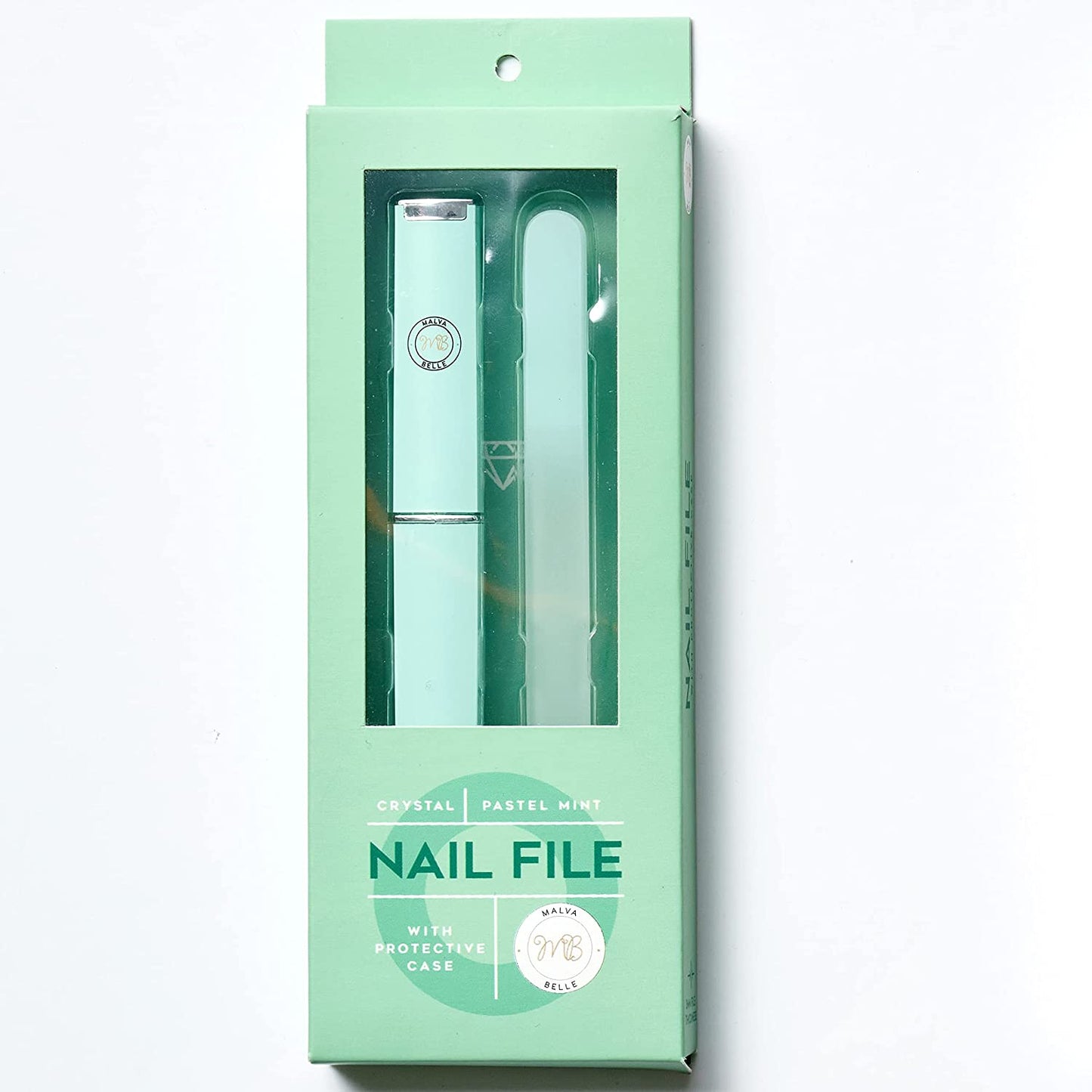 Best Crystal Glass Nail File – Perfect for Women & Girls - Long Lasting Double Sided Tempered Glass – Professional Salon Manicure/Pedicure Filing Tool for Natural Nails - with Case - Pastel Lilac 2Mm Health & Beauty > Personal Care > Cosmetics > Cosmetic Tools > Nail Tools Malva Belle Mint green 3mm  