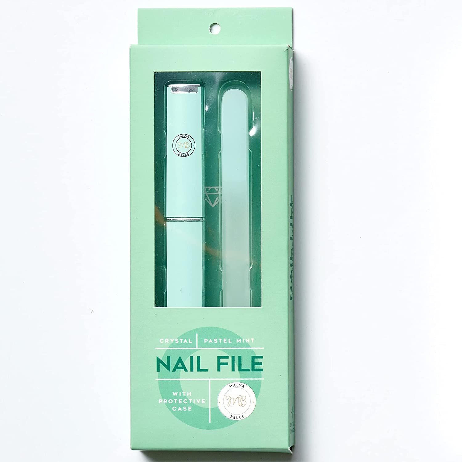 Best Crystal Glass Nail File – Perfect for Women & Girls - Long Lasting Double Sided Tempered Glass – Professional Salon Manicure/Pedicure Filing Tool for Natural Nails - with Case - Pastel Lilac 2Mm Health & Beauty > Personal Care > Cosmetics > Cosmetic Tools > Nail Tools Malva Belle Mint green 3mm  