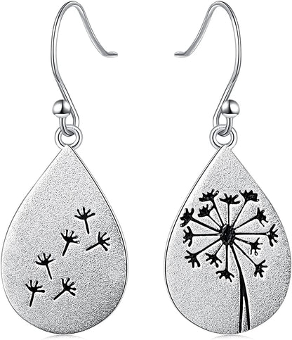 Dandelion Earrings Drop Earrings/Adjustable Ring 925 Sterling Silver Dangle Earrings for Women Apparel & Accessories > Jewelry > Anklets Yearace Dandelion earrings  