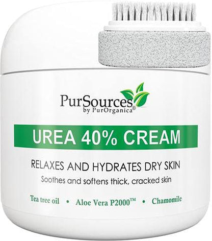 Purorganica Urea 40% Foot Cream - No Pumice Stone - Callus Remover - Moisturizes & Rehydrates Thick, Cracked, Rough, Dead & Dry Skin - for Feet, Elbows and Hands - Made in USA Health & Beauty > Personal Care > Foot Care PurOrganica With Pumice Stone and Brush  