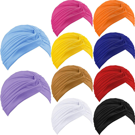 Stretchy Turban Cap Head Cover Chemo Head Wraps Bennie Twisted India'S Hat for Women Girl Apparel & Accessories > Clothing Accessories > Headwear Geyoga Assorted Colors  