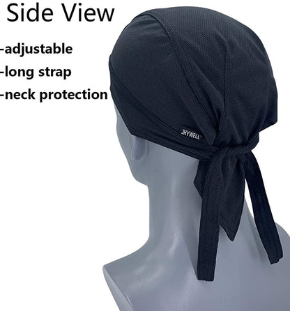 Sweat Wicking Doo Rag Cooling Dew Rag Helmet Liner Hat Large Motorcycle Head Wrap Bandana Skull Caps for Men and Women Apparel & Accessories > Clothing Accessories > Bandanas & Headties JHYWELL   