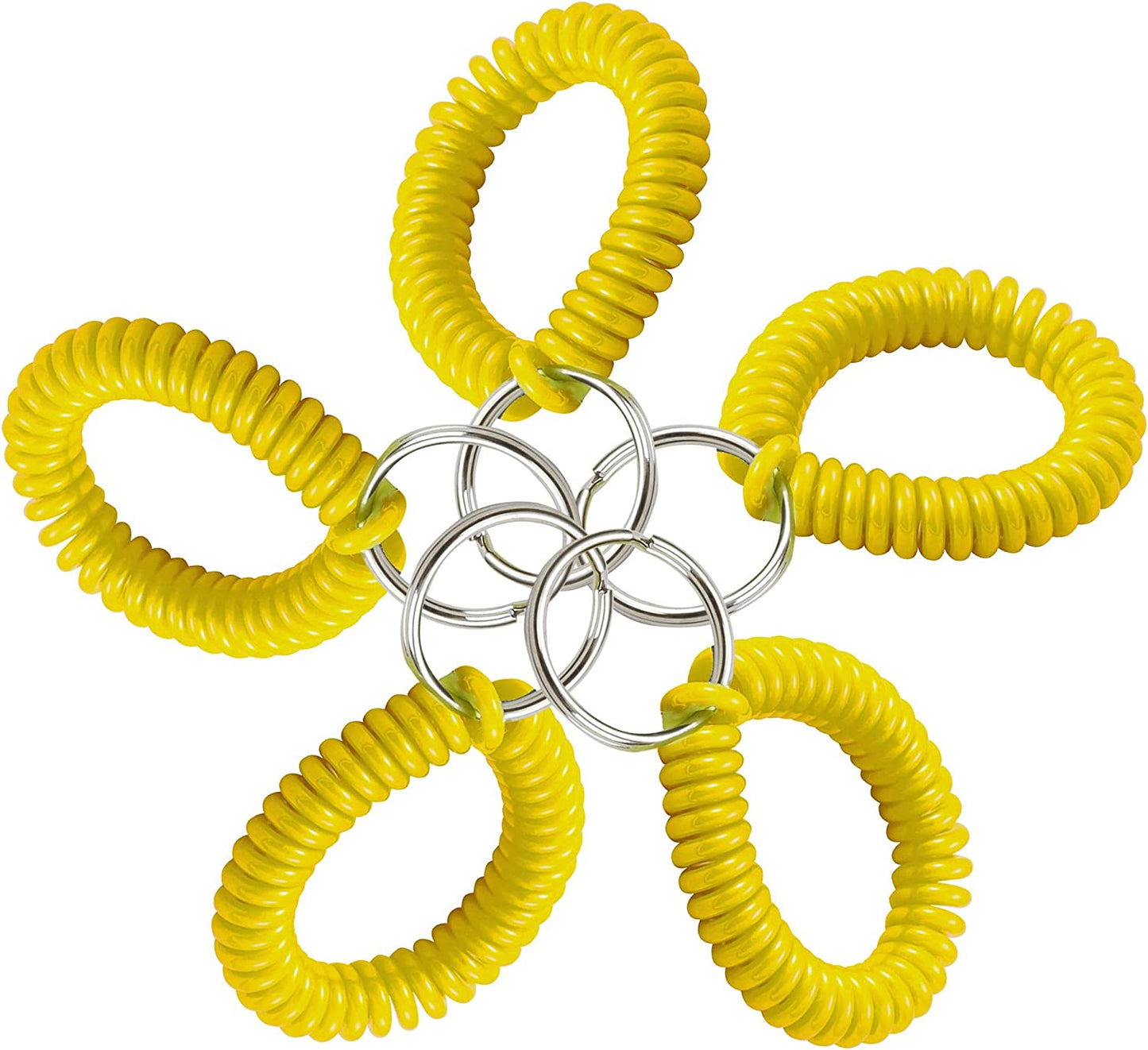 Lucky Line 2” Diameter Spiral Wrist Coil with Steel Key Ring, Flexible Wrist Band Key Chain Bracelet, Stretches to 12”, Purple 1 PK (410651) Apparel & Accessories > Jewelry > Bracelets Lucky Line Yellow Pack of 5 