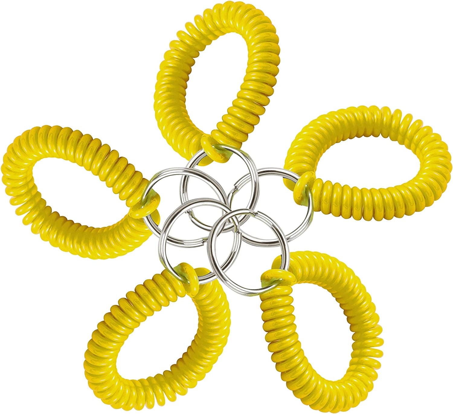 Lucky Line 2” Diameter Spiral Wrist Coil with Steel Key Ring, Flexible Wrist Band Key Chain Bracelet, Stretches to 12”, Purple 1 PK (410651) Apparel & Accessories > Jewelry > Bracelets Lucky Line Yellow Pack of 5 