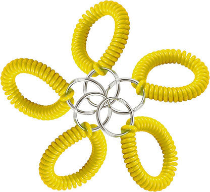 Lucky Line 2” Diameter Spiral Wrist Coil with Steel Key Ring, Flexible Wrist Band Key Chain Bracelet, Stretches to 12”, Purple 1 PK (410651) Apparel & Accessories > Jewelry > Bracelets Lucky Line Yellow Pack of 5 