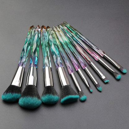Kingtree Makeup Brush Set 10 PCS Crystal Makeup Brushes, Premium Synthetic Bristles Powder Foundation Blush Concealer Eye Shadow Eyeliner Eyebrow Brushes for Girls Ideal Beauty Tool for Women Health & Beauty > Personal Care > Cosmetics > Cosmetic Tools > Makeup Tools Kingtree   
