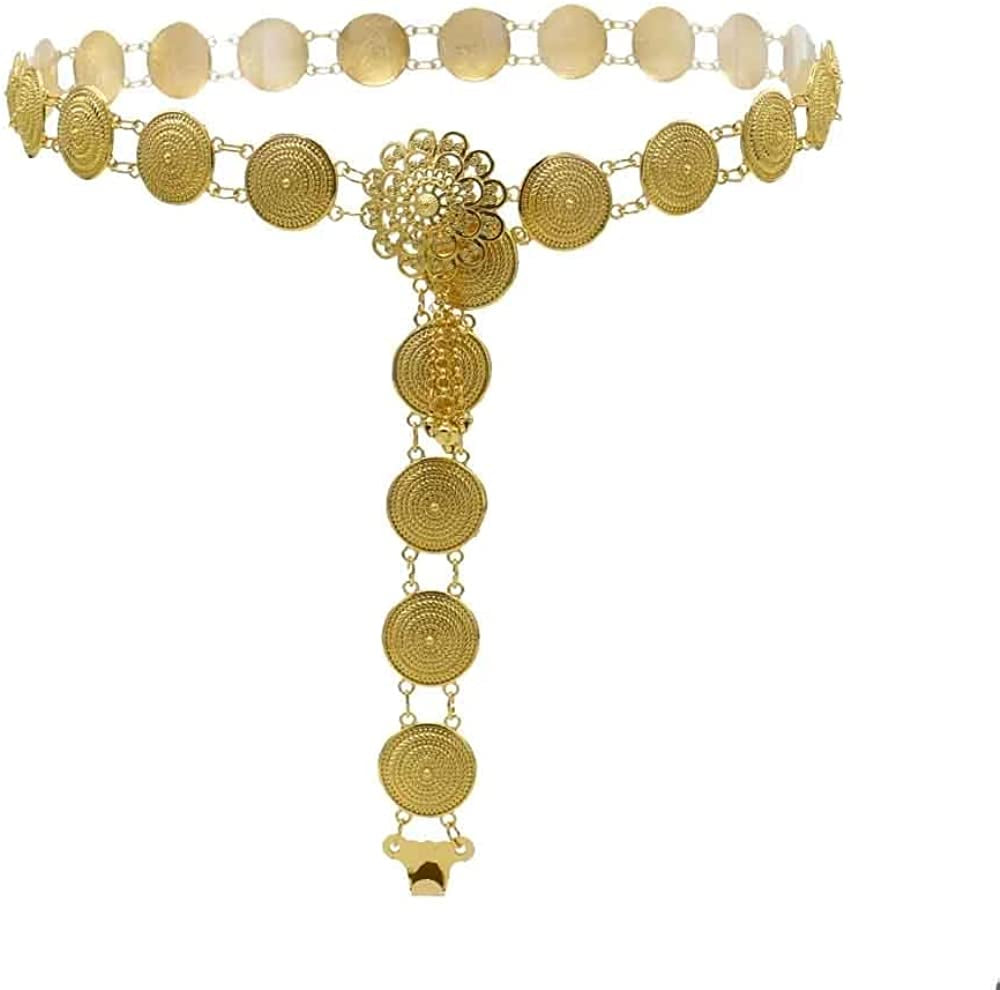 Idealway Indian Style 14 K Gold Plated Crystal Flower Turquoise Waist Belly Chains Dancing Beach Belt Body Jewelry Apparel & Accessories > Jewelry > Body Jewelry idealway A2  