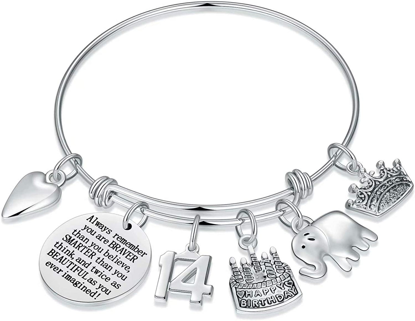 Birthday Gifts for Women Girls Bracelet, Expandable Charm Bracelets 5Th 6Th 7Th 8Th 9Th 10Th 20Th 30Th 40Th 50Th 60Th 70Th 80Th 90Th Birthday Gift for Friend, Mom, Daughter, Niece, Sister, Grandma Apparel & Accessories > Jewelry > Bracelets M MOOHAM 14th  