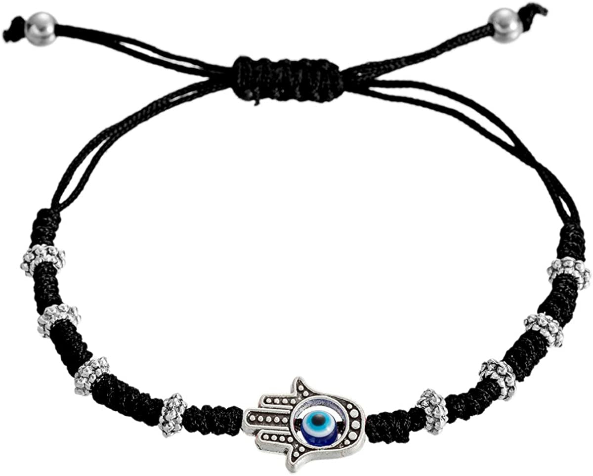 Handmade String Evil Eye Bracelet for Women Men Girls Boys Black Red Thread Adjustable Bracelets Minimalist Jewelry Apparel & Accessories > Jewelry > Bracelets kelistom 07. black eye  