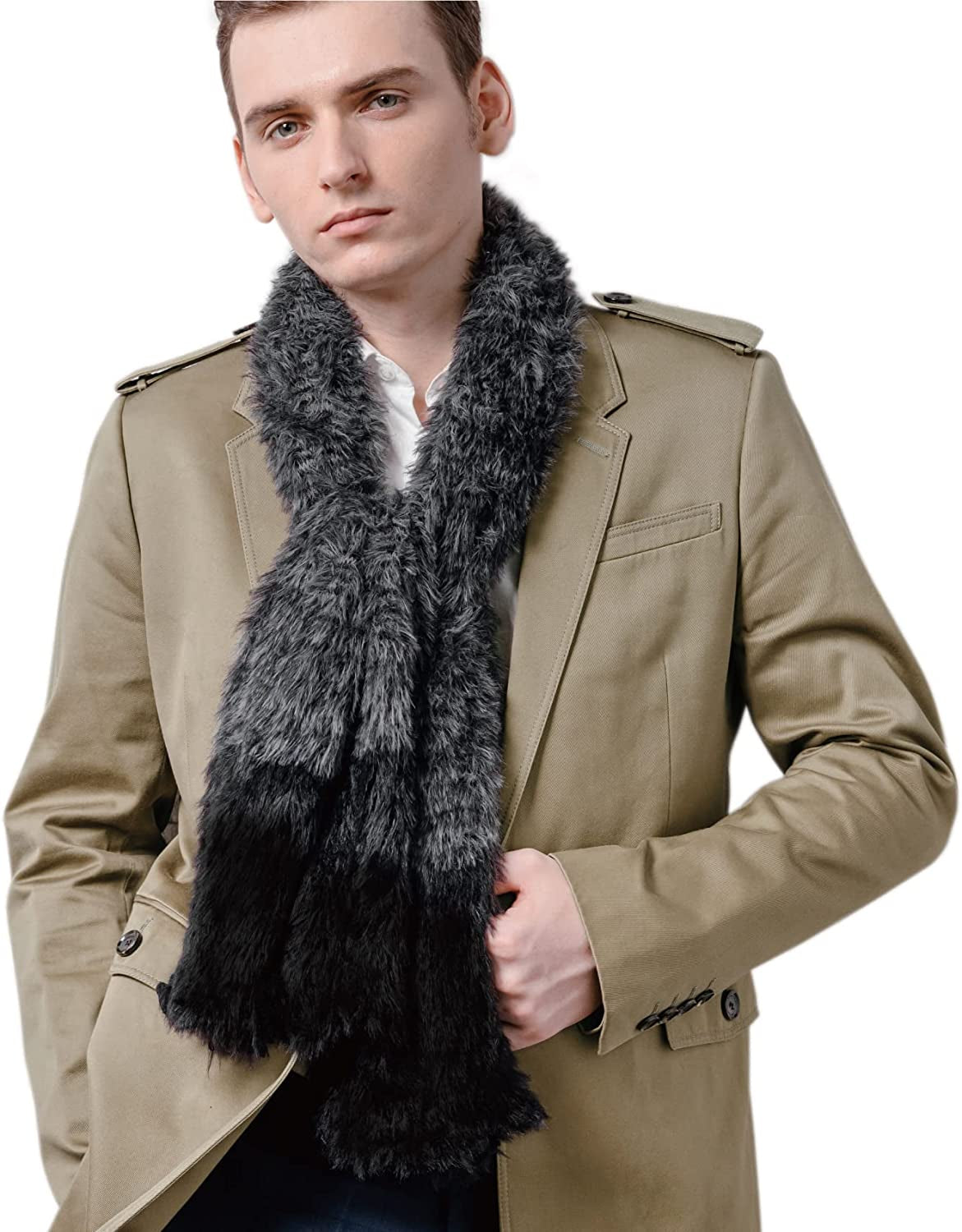 ONE Scarf: Infinity Scarf, Faux Fur Shawl, Giving Shawl, Scarfs for Women Winter Warm, Shawl Wraps for Women by KM CHOICE Apparel & Accessories > Clothing Accessories > Scarves & Shawls KM CHOICE Dark Grey  