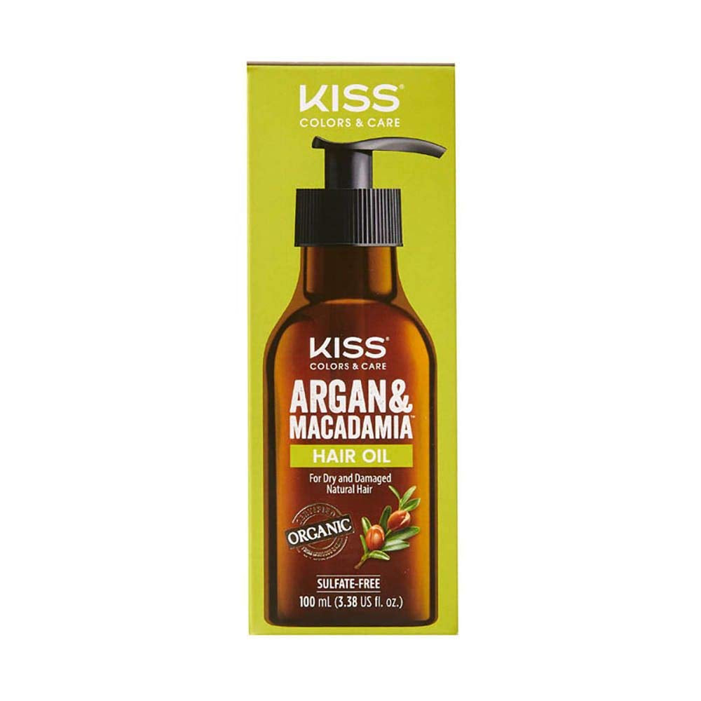 Kiss Argan & Macadamia Natural Hair Care Hair Oil Serum & Hair Masque Health & Beauty > Personal Care > Hair Care Kiss Hair Oil 3.38 Fl Oz (Pack of 1) 