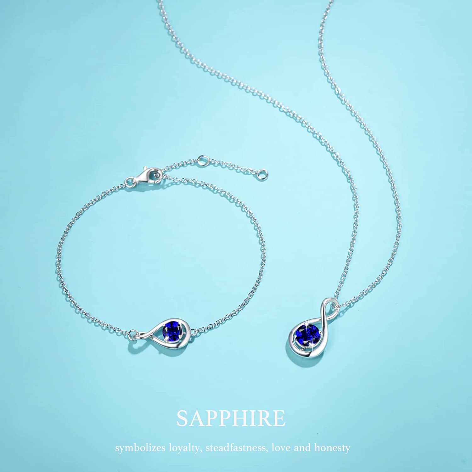 FANCIME 925 Sterling Silver Birthstone Bracelets for Women Dainty Simple Infinity Bracelet Fine Jewelry Birthday Anniversary Christmas Gifts for Girls Mom Wife Her, Chain Length 6.7"+1.2" Extend Apparel & Accessories > Jewelry > Bracelets FANCIME   