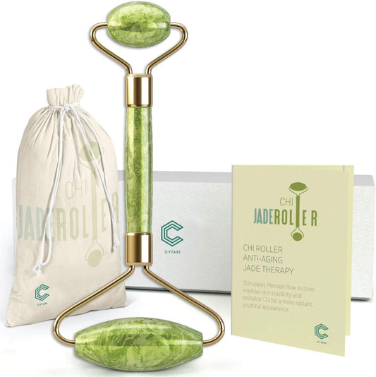 Cytari Chi Jade Rolling Kit 100% Natural Jade Roller | anti Aging Massage and Lymph Drainage Tool for , Eye, Neck, Body |Wrinkles, and Fine Lines Health & Beauty > Personal Care > Cosmetics > Cosmetic Tools > Skin Care Tools Cytari   