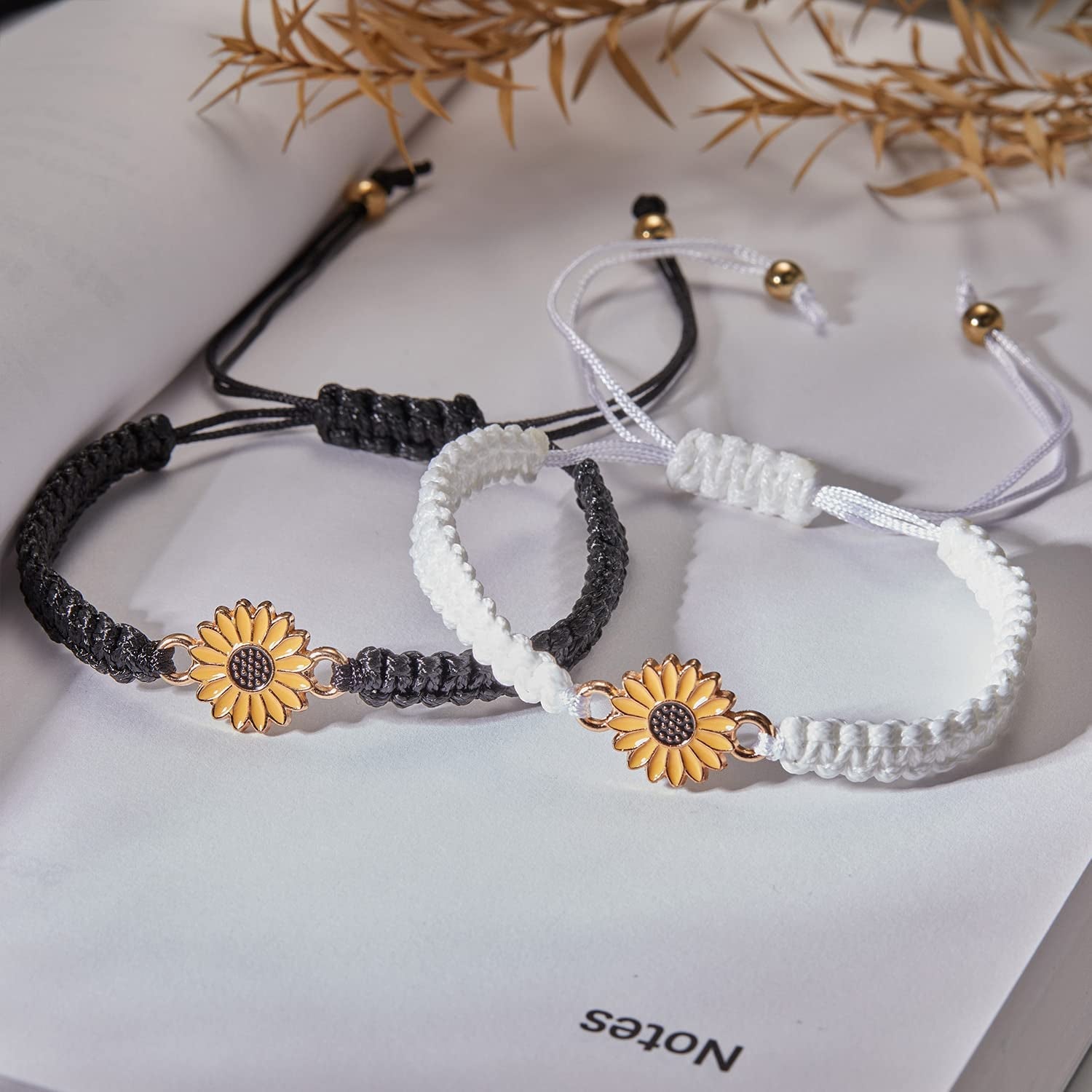 Sunflower Bracelet Anklet Pinky Promise Friendship Adjustable Bracelet Anklet Sunflower Best Gifts for Best Friends Couple Family Apparel & Accessories > Jewelry > Anklets iDIMSON   