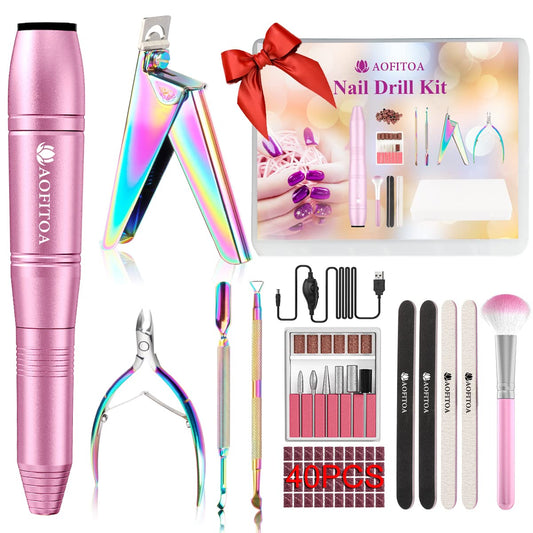 Electric Nail Drill Kit, Professional Nail Drill Machine with Nail Clippers for Acrylic Nails, Cuticle Trimmer and Other Nail Tools, Electric Nail File Kit Manicure Tools for Salon Home Health & Beauty > Personal Care > Cosmetics > Cosmetic Tools > Nail Tools AOFITOA   