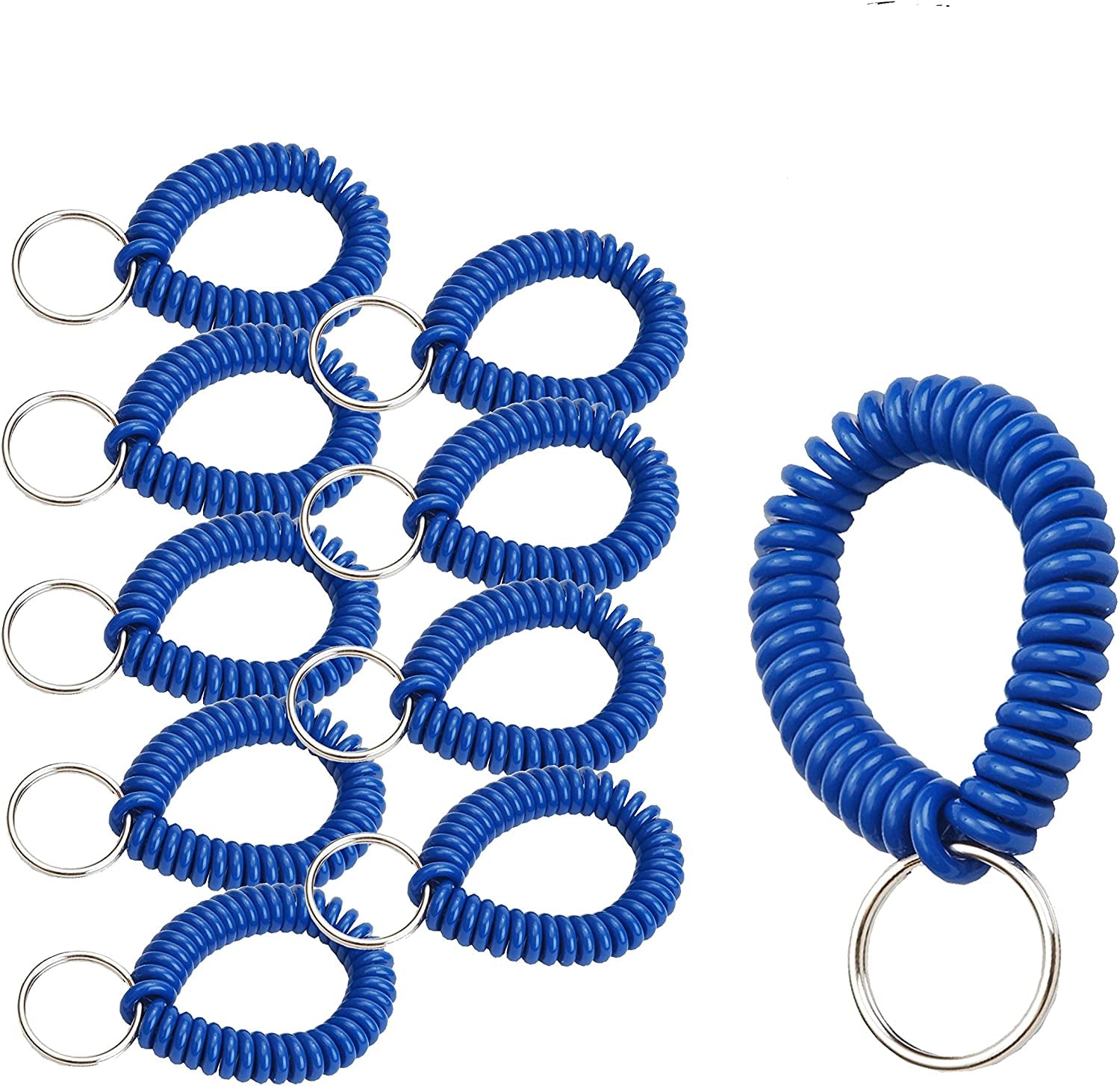 Lucky Line 2” Diameter Spiral Wrist Coil with Steel Key Ring, Flexible Wrist Band Key Chain Bracelet, Stretches to 12”, Purple 1 PK (410651) Apparel & Accessories > Jewelry > Bracelets Lucky Line Blue Pack of 10 