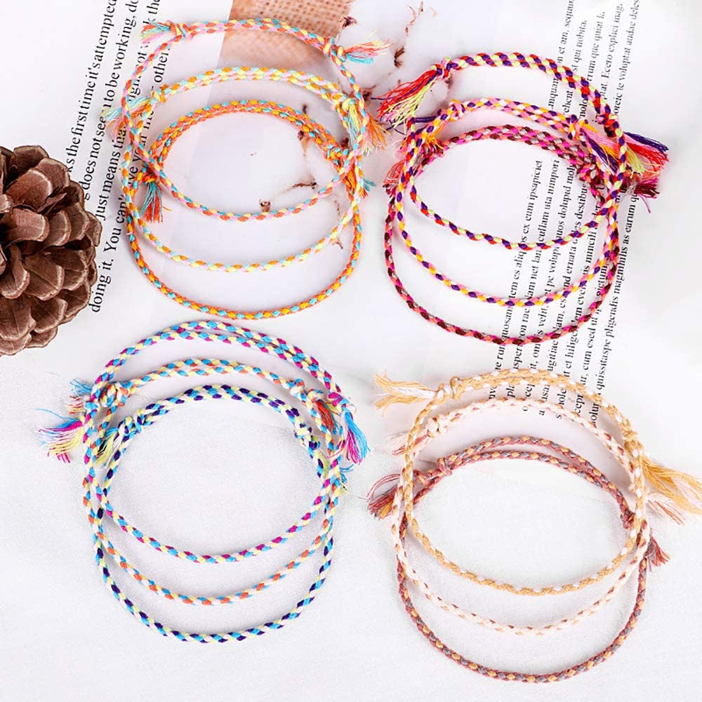 Jewdreamer 20Pcs Handmade Wrap Friendship Braided Bracelet for Women Colorful Wrist Cord Adjustable Birthday Gifts-Party Favors Apparel & Accessories > Jewelry > Bracelets Jewdreamer   