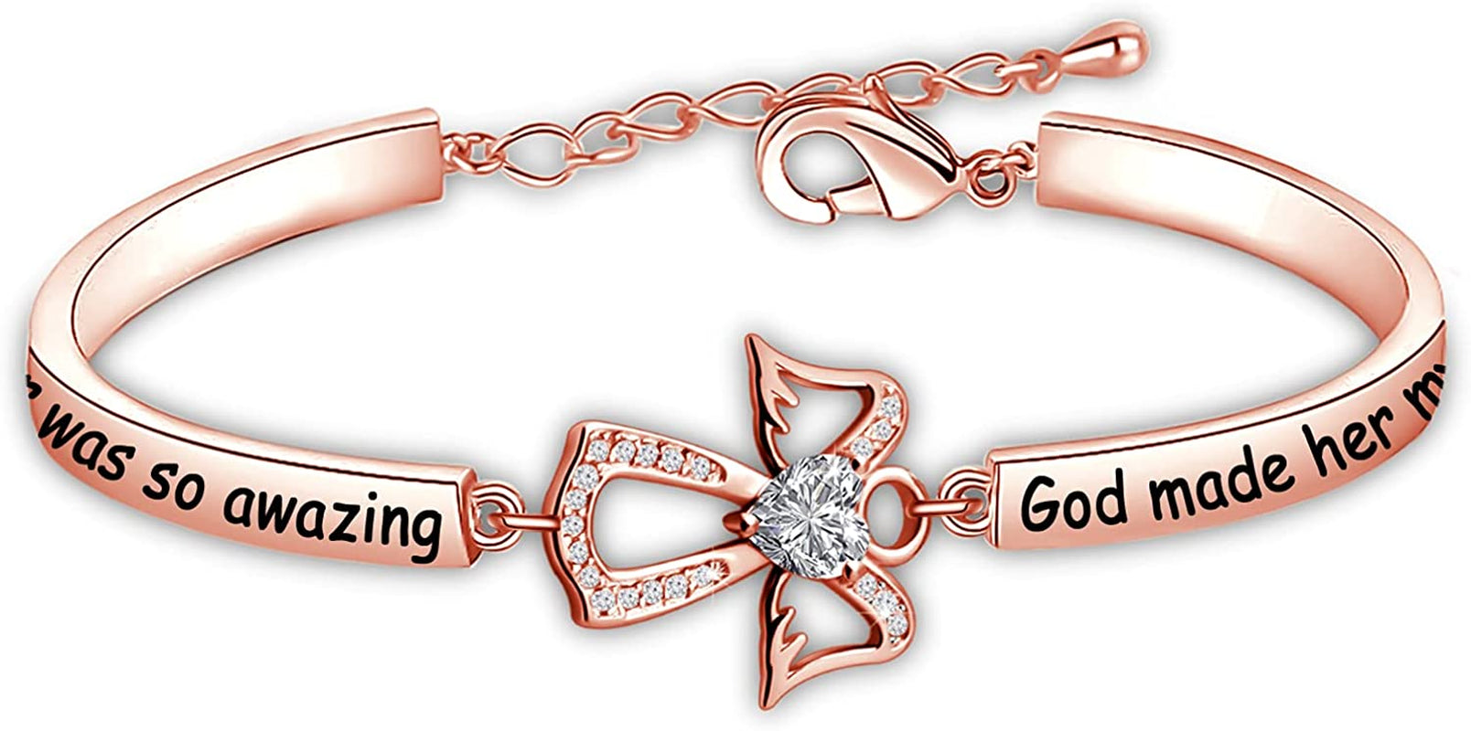 CYTING Sister Memorial Bracelet My Sister Was so Amazing God Made Her My Angel in Memory of Sister Remembrance Jewelry Loss of Sister Sympathy Gift Apparel & Accessories > Jewelry > Bracelets CYTING Sister Memorial Bracelet-rose gold  