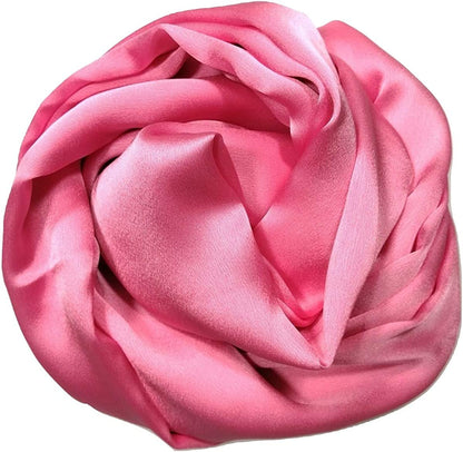 Shanlin Silk Feel Long Satin Patterned & Solid Color Scarves for Women in Gift Box Apparel & Accessories > Clothing Accessories > Scarves & Shawls Shanlin Solid Color: Pink  