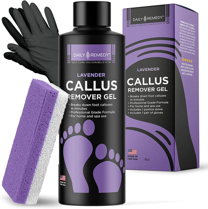 Daily Remedy Citrus Detox Callus Remover Gel & Pumice Stone for Feet - Extra Strength Professional Scrubber, Remove Tough Calluses, Dead Skin, Dry Cracked Heels - Home Pedicure Products for Feet Health & Beauty > Personal Care > Foot Care DAILY REMEDY Gel + Pumice Calming Lavender 