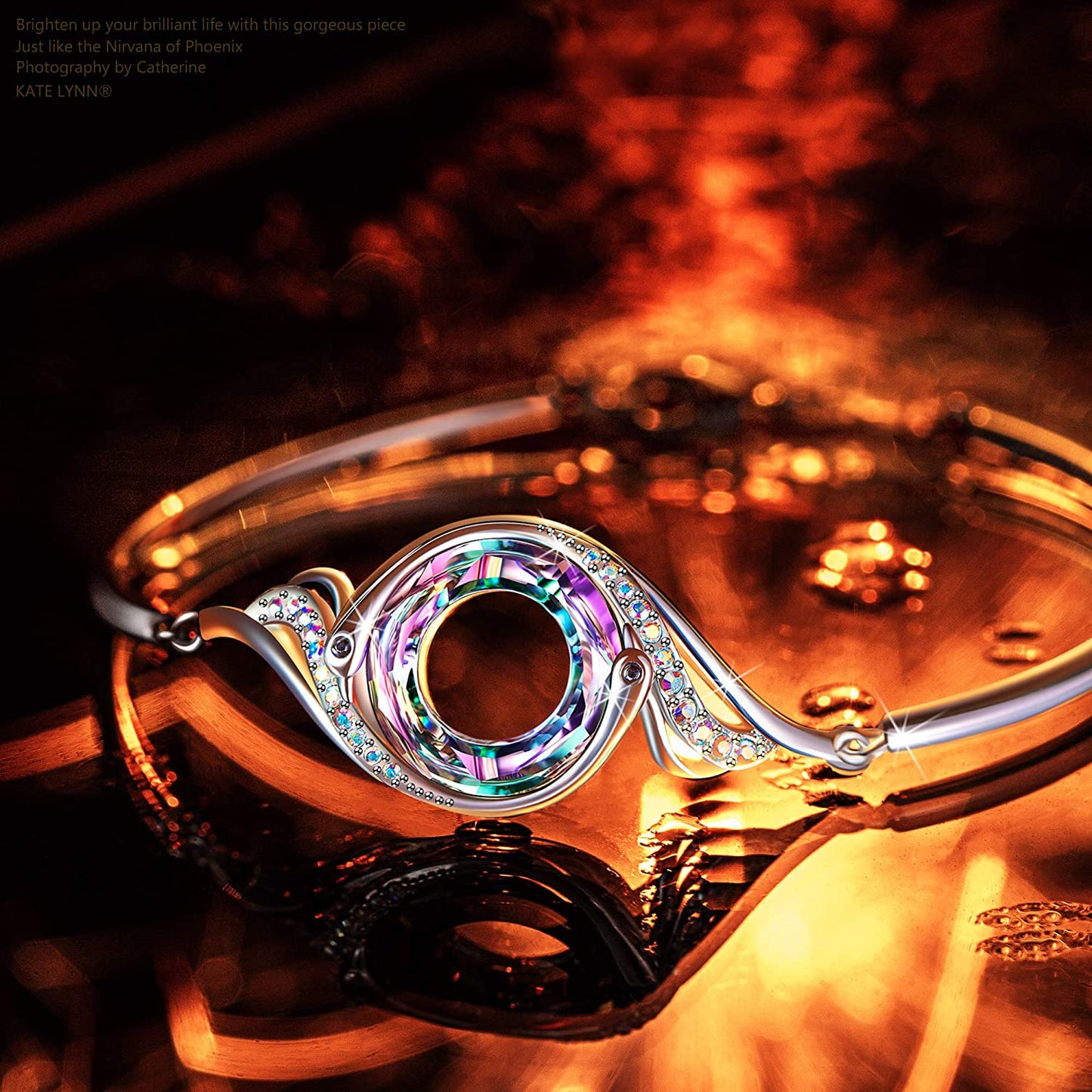Kate Lynn "Rise from the Ashes" Phoenix Bracelet Made with Crystals from Austria, Adjustable Bangle Bracelet for Women 7"+2", Packaged with Jewelry Box, Christmas Gifts Birthday Gifts for Women, Symbol of Luck and Renewal Apparel & Accessories > Jewelry > Bracelets Kate Lynn   