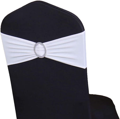 WENSINL Pack of 50 Stretch Chair Sashes for Wedding, Elastic Lycra Chair Bands with Buckle Slider, Chair Bows for Party, without White Chair Covers (Sky Blue) Apparel & Accessories > Clothing Accessories > Sashes HAOYU White 50 