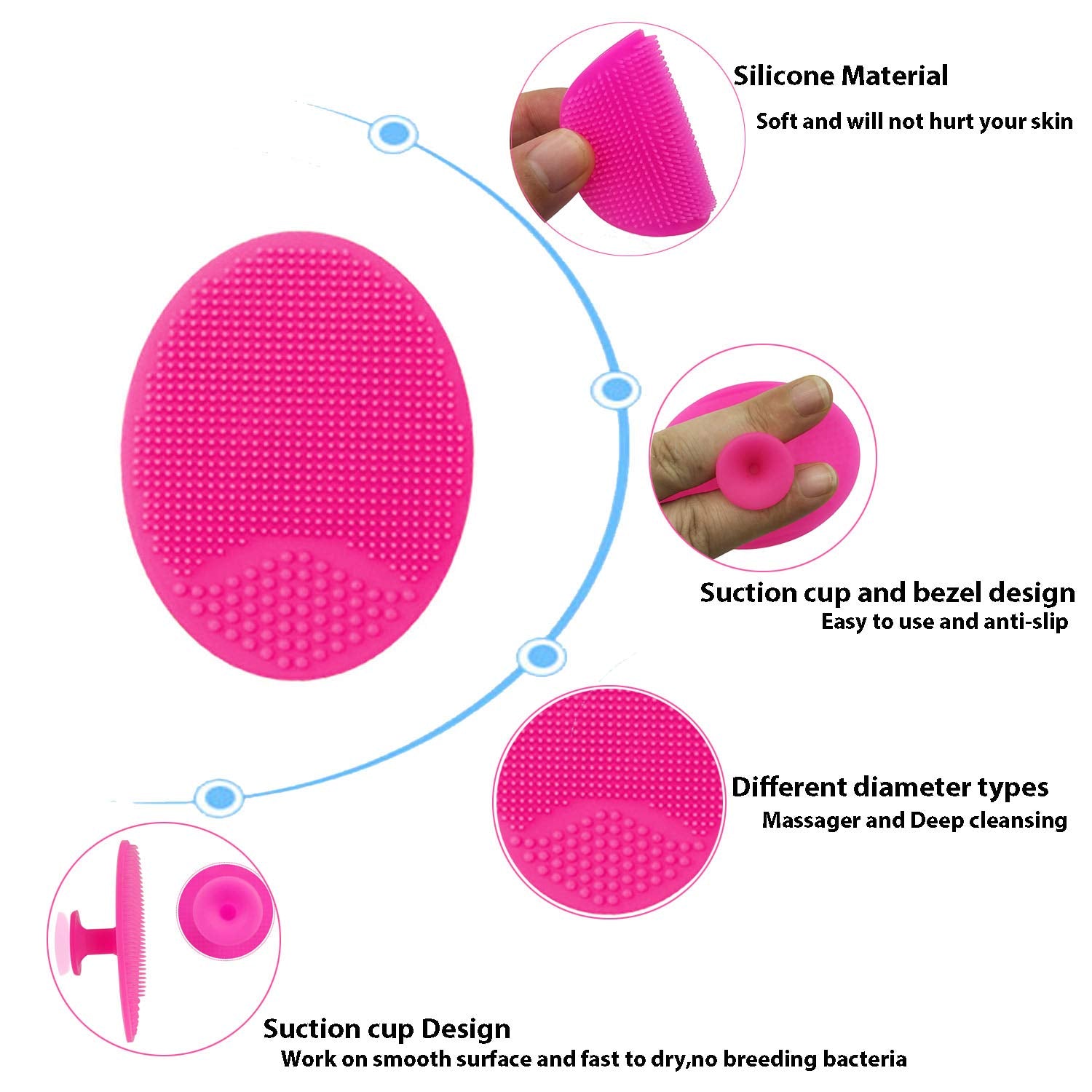 Face Scrubber,Soft Silicone Facial Cleansing Brush Wash Sponge Massage Pore Blackhead Removing Exfoliating Scrub for Sensitive Greasy Dry and All Kinds of Skin (Blue+Green) Health & Beauty > Personal Care > Cosmetics > Cosmetic Tools > Skin Care Tools REVEX   