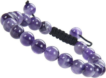 Massive Beads Natural Healing Power Gemstone Crystal Beads Unisex Adjustable Macrame Bracelets 8Mm Apparel & Accessories > Jewelry > Bracelets MASSIVE BEADS Dream Amethyst  