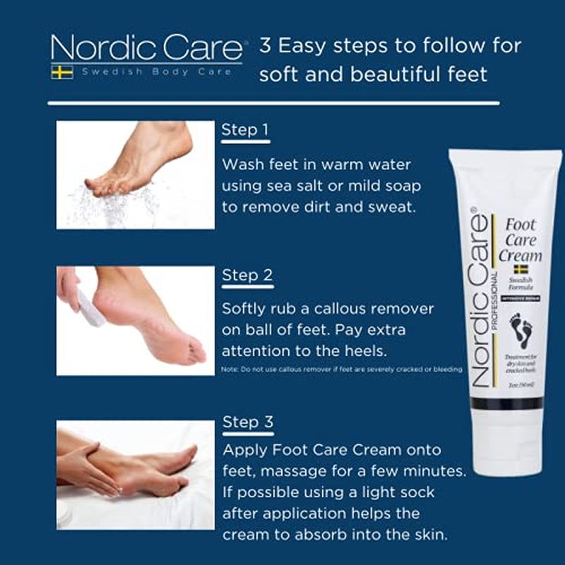 Nordic Care Foot Care Cream 6 Ounces. (Pack of 2) plus Hand Cream. Hydrates and Treats Severely Cracked Heels. Health & Beauty > Personal Care > Foot Care Nordic Care   