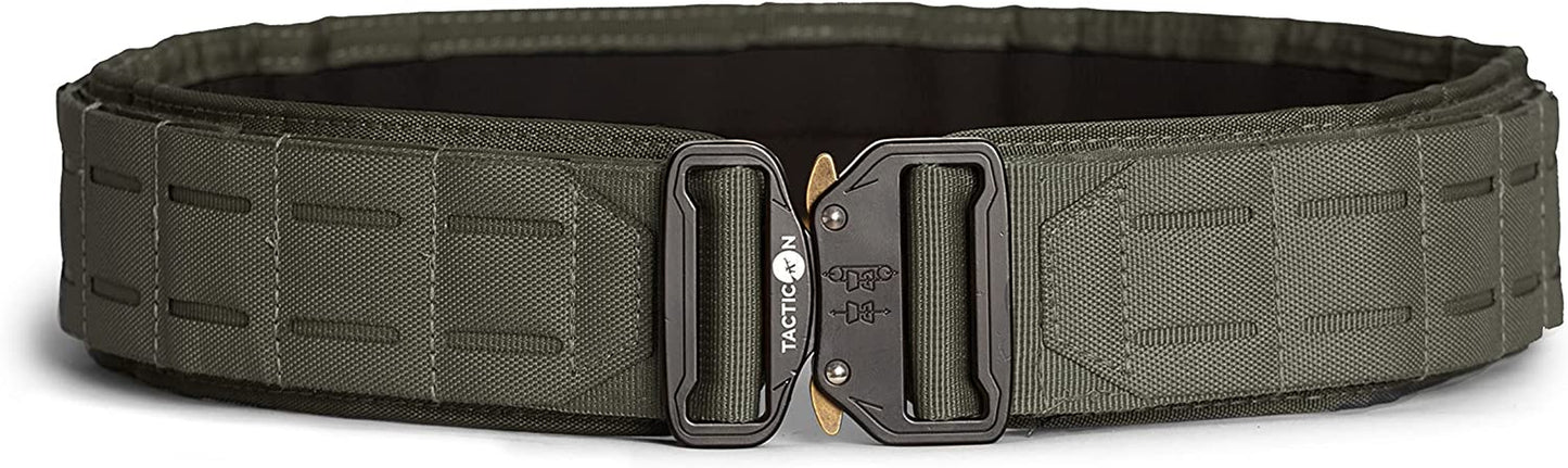 Tacticon Battle Belt | Combat Veteran Owned Company | Padded Tactical Belt | Duty Belt with Metal Quick Release Buckle Apparel & Accessories > Clothing Accessories > Belts Tacticon Ranger Green S [30" - 33" Waist] 