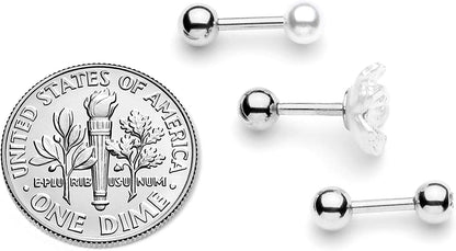 Body Candy 3Pc 16G Womens 316L Stainless Steel Flower Cartilage Earring Helix Tragus Jewelry Set 1/4" Apparel & Accessories > Jewelry > Body Jewelry Body Candy   