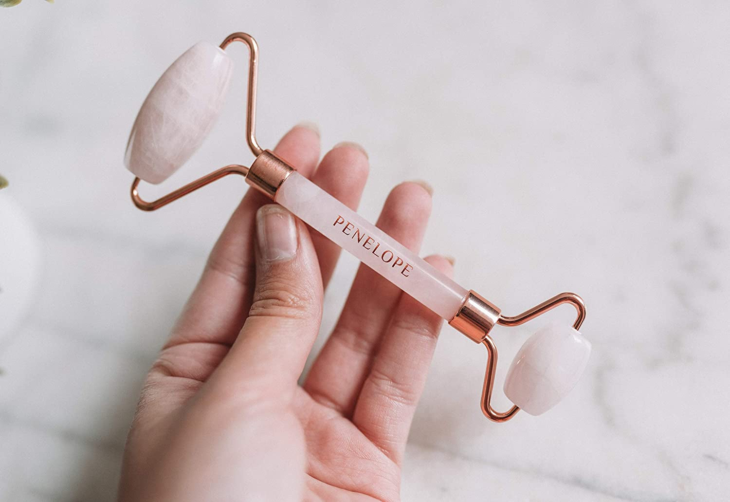 Rose Quartz Face Roller - Facial Roller and Skin Massage Tool with Authentic Rose Quartz Stone - Face Relaxer Gua Sha Roller - under Eye Roller by Penelope Skincare… (Rose Quartz) Health & Beauty > Personal Care > Cosmetics > Cosmetic Tools > Skin Care Tools PENELOPE SKINCARE   