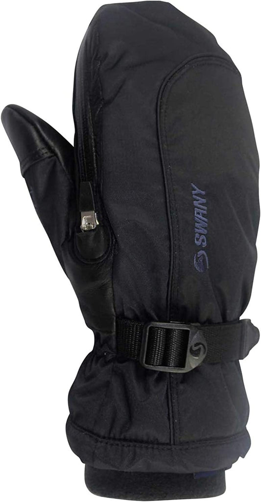 SWANY Junior Softy 2.1 Warm Insulated Durable Flexible Toaster Leather Palm Winter Sports Mittens Apparel & Accessories > Clothing Accessories > Gloves & Mittens Swany Black Large