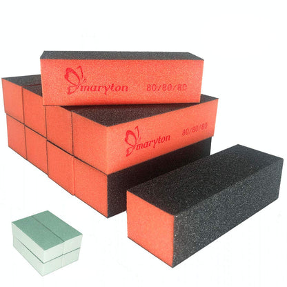 Maryton Nail Buffer Sanding Block Polisher Buffing File 60/100 Grit for Acrylic Nail Art Kit Manicure Tools 10 PCS (Black Purple) Health & Beauty > Personal Care > Cosmetics > Cosmetic Tools > Nail Tools MARYTON Black Orange 80/80 Grit  