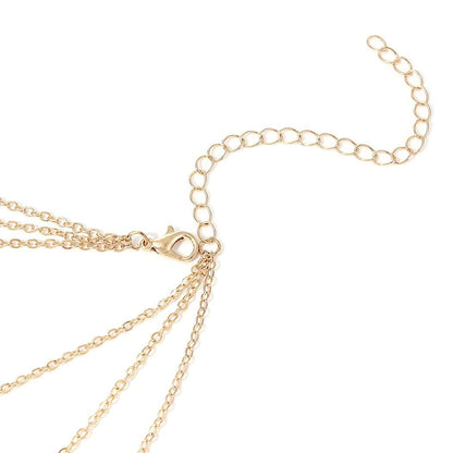 Cosydays Boho Pearl Body Chain Gold Layered Chest Chains Necklace Belly Chain Beach Bikini Chains Waist Nightclub Body Chain Jewelry for Women and Girls Apparel & Accessories > Jewelry > Body Jewelry COSYDAYS   