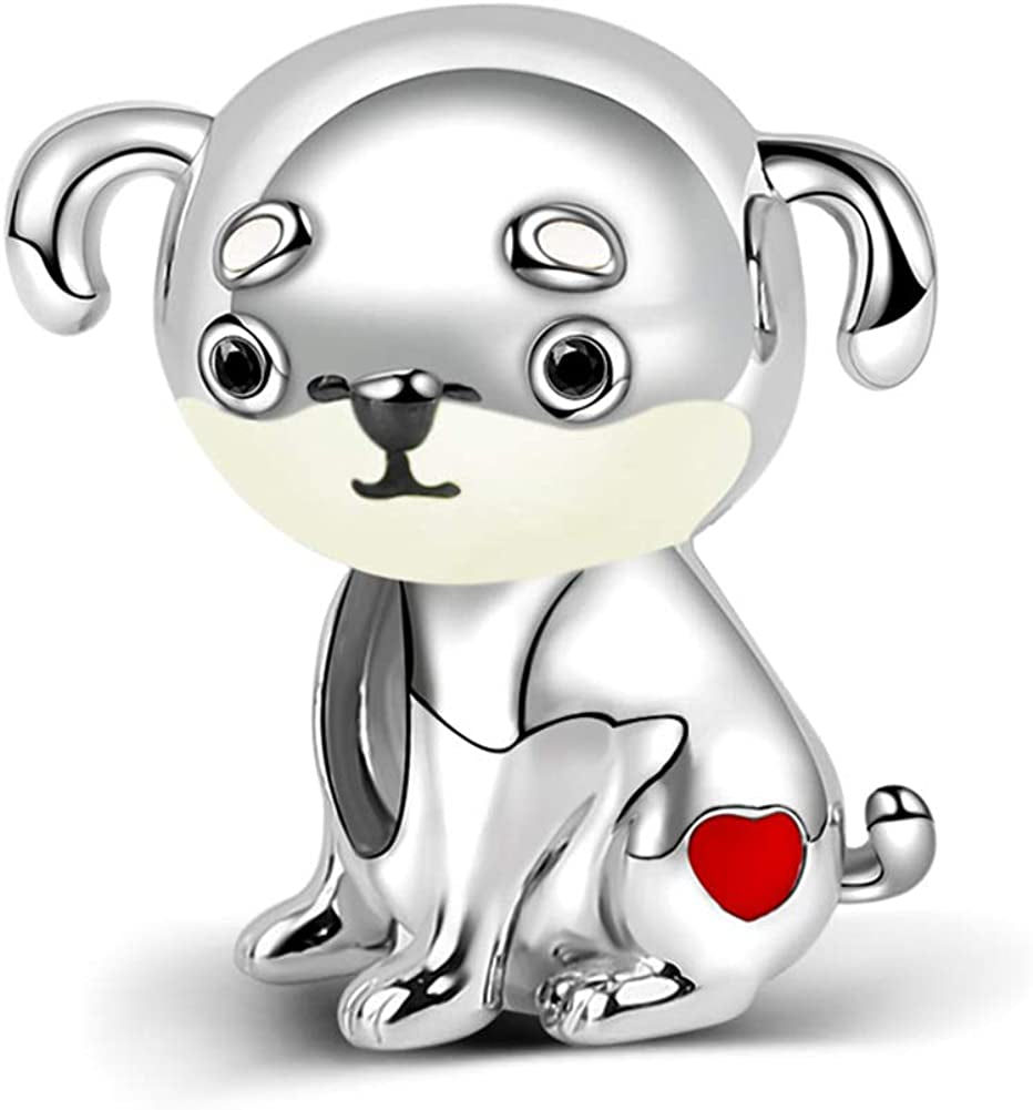 GNOCE Animal Charm Bead Sterling Silver Zodiac Signs Charm Bead Fit Bracelet/Necklace Jewelry Gift for Women Mens Apparel & Accessories > Jewelry > Bracelets GNOCE Dog  