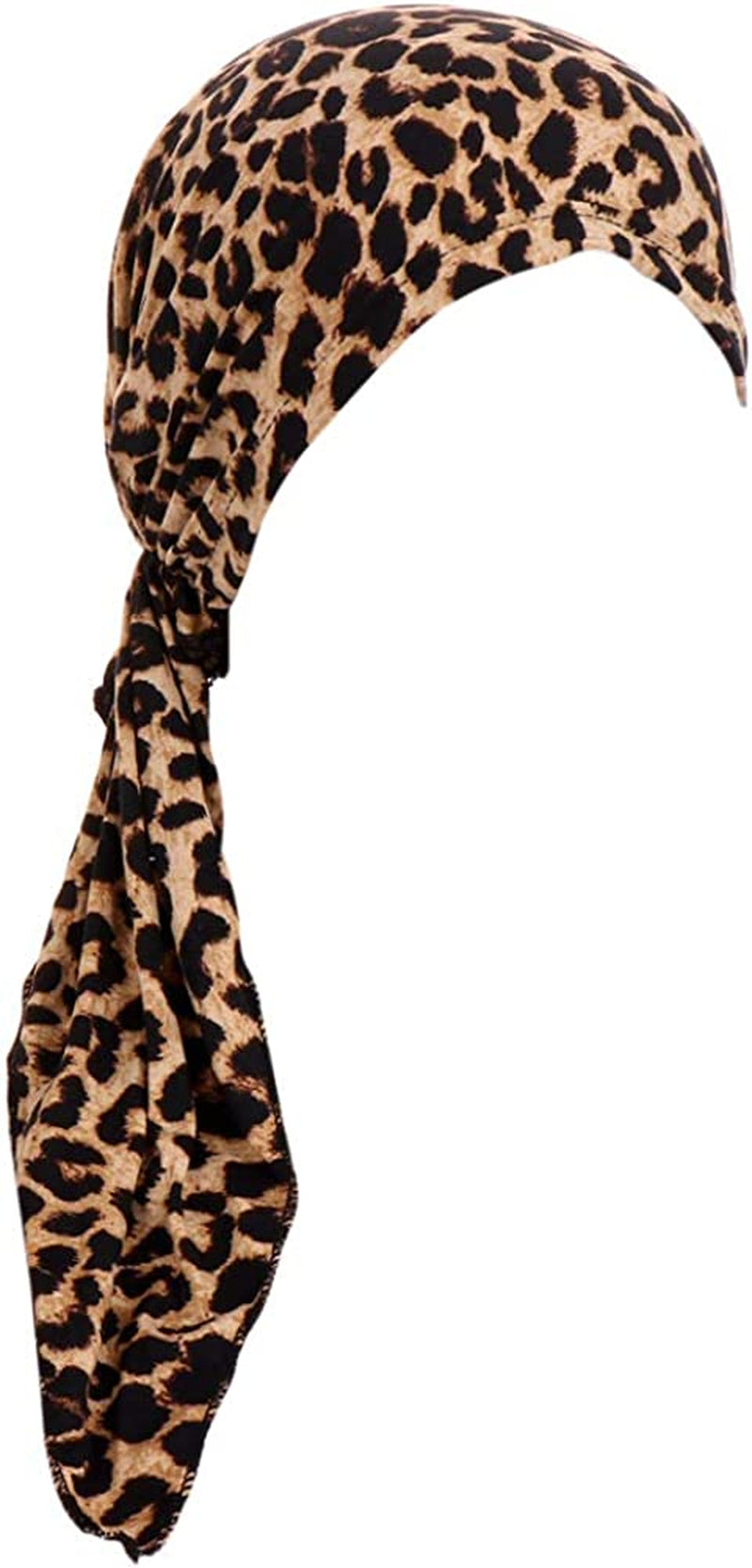Fxhixiy Pre-Tied Bandana Turban Hat Chemo Cancer Headscarf Headwraps Headwear for Women Hair Cover Hat Apparel & Accessories > Clothing Accessories > Bandanas & Headties Fxhixiy Leopard  