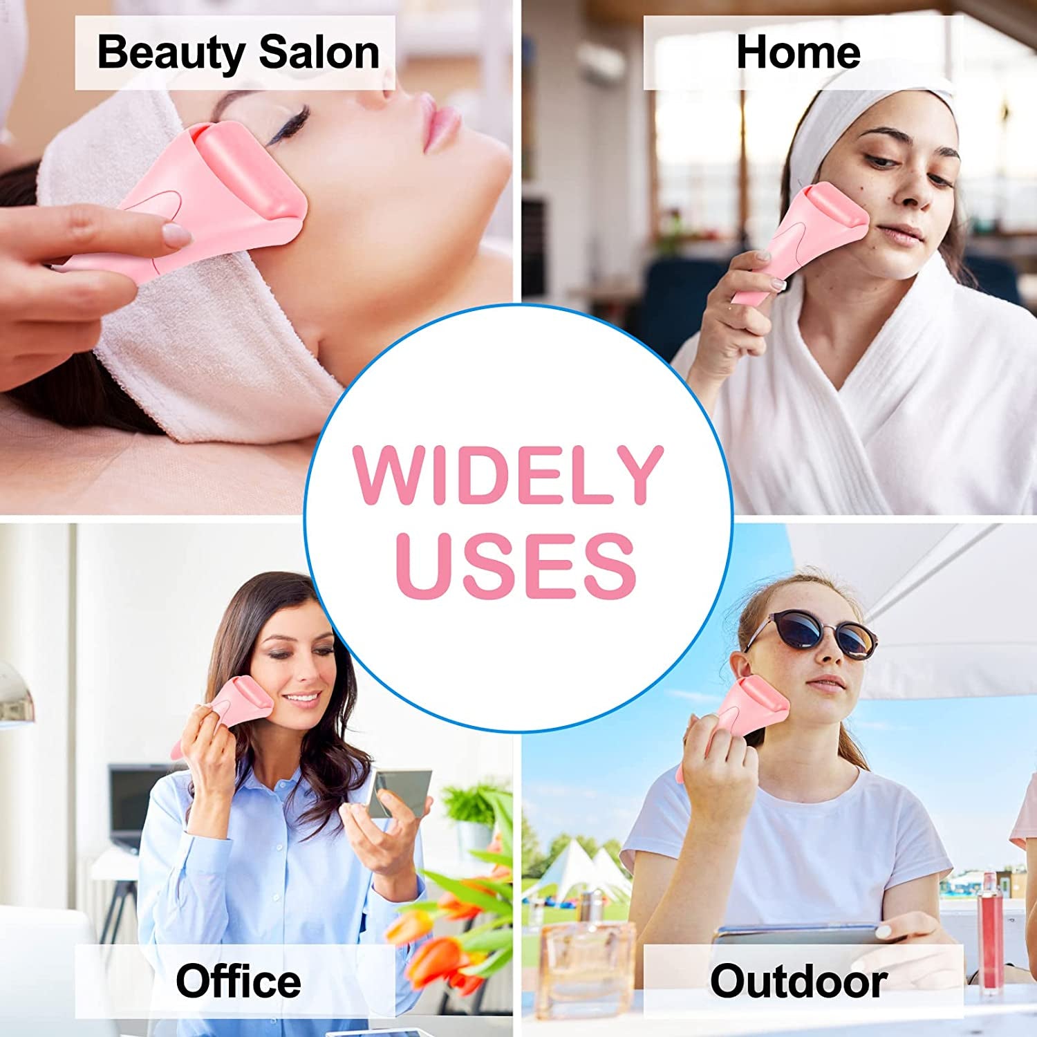 Ice Roller for Face, Eyes and Whole Body Relief, Face Roller Skin Care Tool for Migraine Relief and Blood Circulation (Pink Handle+Pink Roller Head) Health & Beauty > Personal Care > Cosmetics > Cosmetic Tools > Skin Care Tools AFOUNDA   