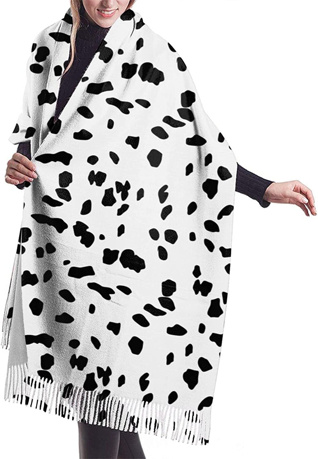 Women'S Fashion Scarves, Women'S Comfortable Long Shawl Winter Thick Warm Large Scarf Apparel & Accessories > Clothing Accessories > Scarves & Shawls Zhung Ree Dalmatian Print  