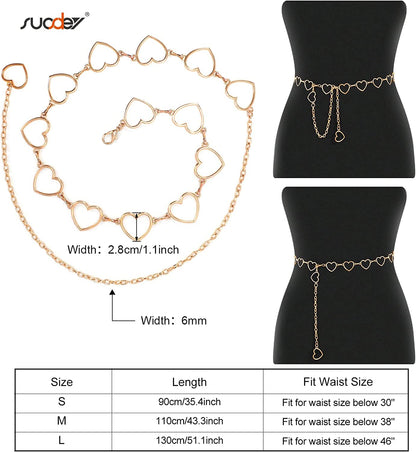 Metal Body Chain Women Belly Waist Chain SUOSDEY Fashion Body Jewelry Link Belts Apparel & Accessories > Jewelry > Body Jewelry SUOSDEY   